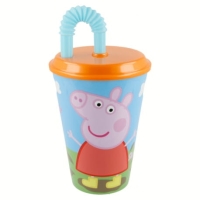  Świnka Peppa kubek ze słomką 430 ml - STOR 