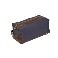 Kosmetyczka wodoodporna skórzana elegancka canvas bawełna szara - Laguiole